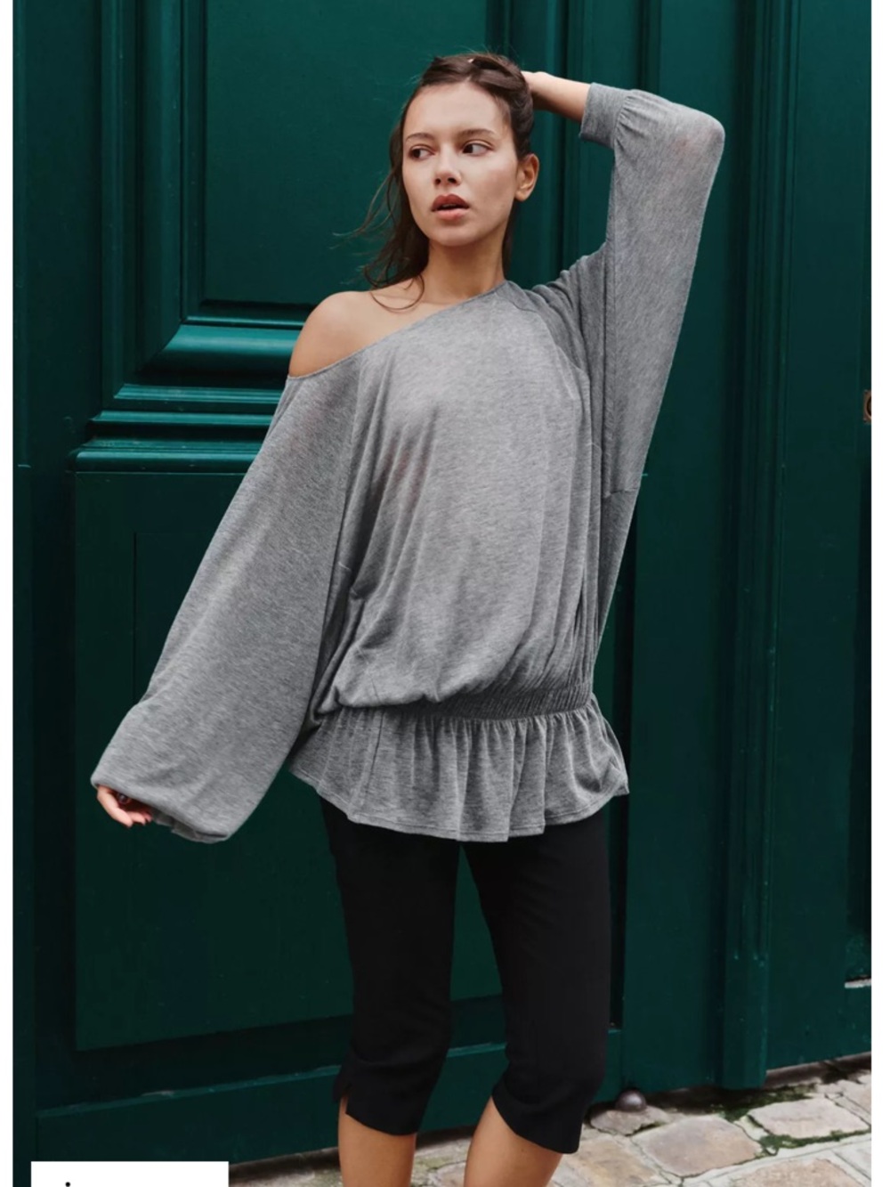 Zara BATWING RUFFLE SLEEVE TOP - Picture 3 of 6